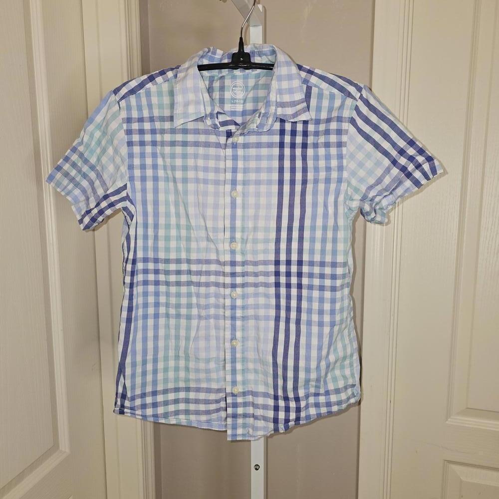 Wonder Nation Boys' Short Sleeve Button-Up Shirt Size L (10-12)